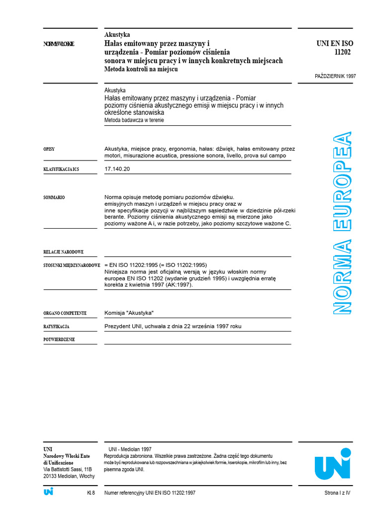 Uni en Iso 11202 | PDF