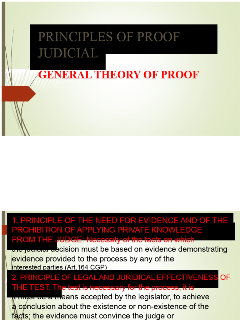 Key Principles of Judicial Proof | PDF | Evidence (Law) | Evidence