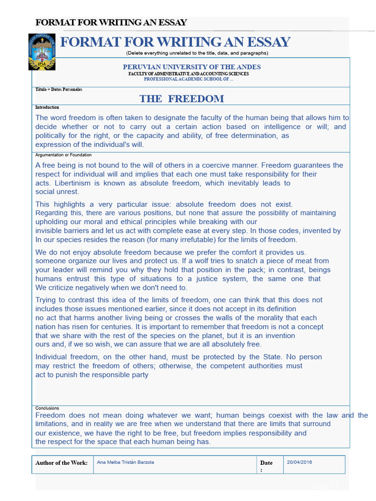 Essay Freedom | PDF | Essays