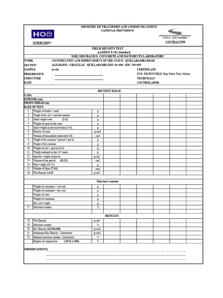Field Density Format | PDF | Density | Horticulture