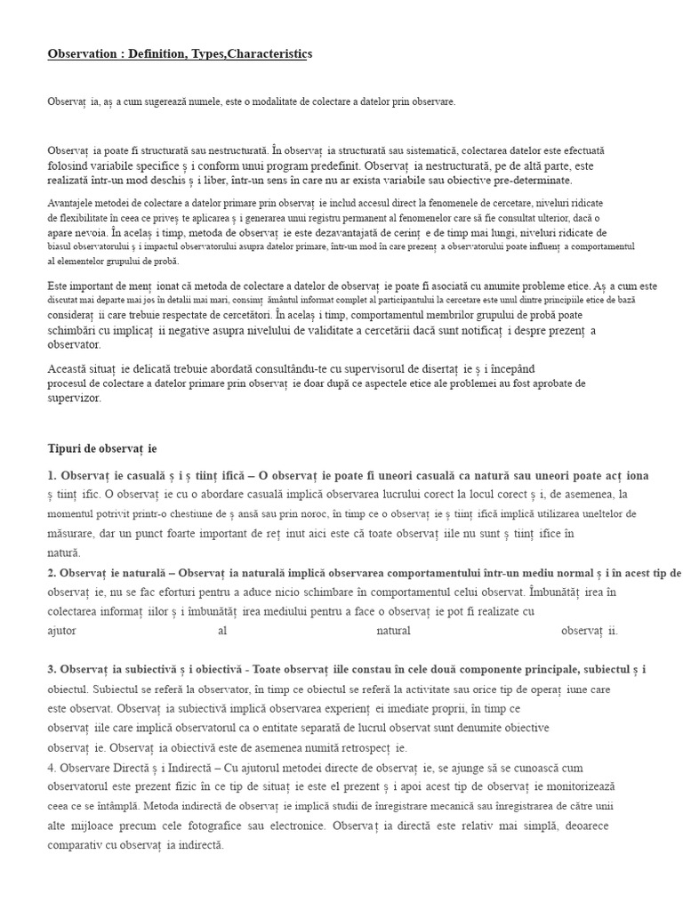 Observație | PDF