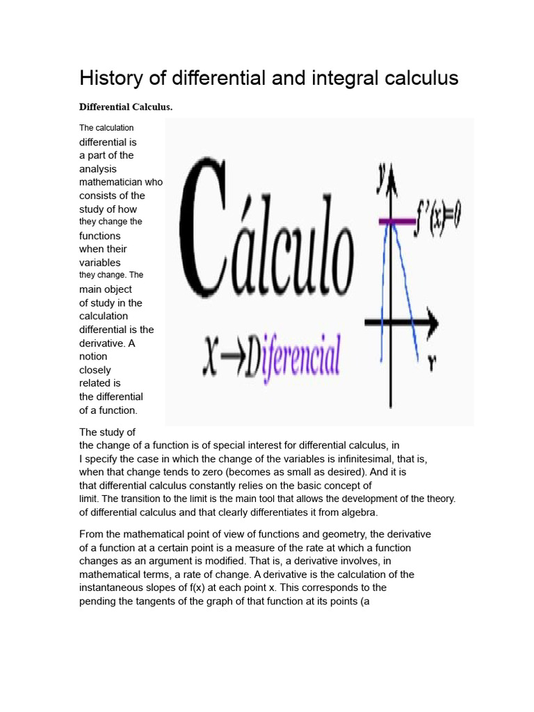 Differential and Integral Calculus Overview | PDF | Differential ...