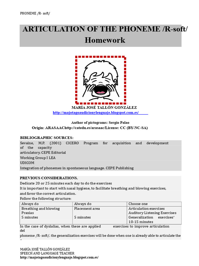 Articulation Exercises for /R-soft/ | PDF | Phoneme | Tongue