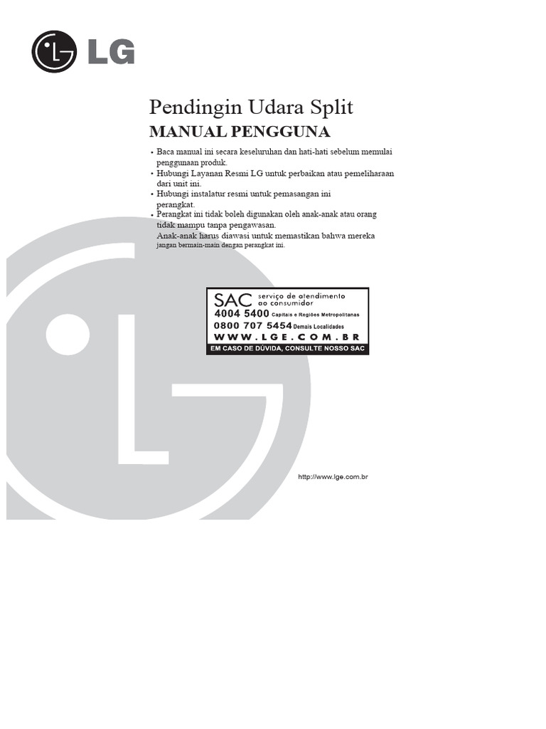 Panduan Penggunaan AC LG Split | PDF