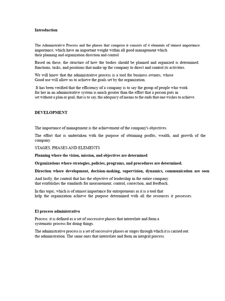 Key Phases of the Administrative Process | PDF | Organizational ...