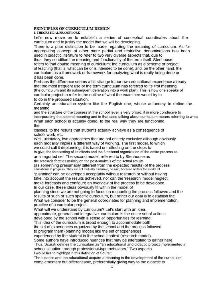 Principles of Curricular Design | PDF | Curriculum | Teachers