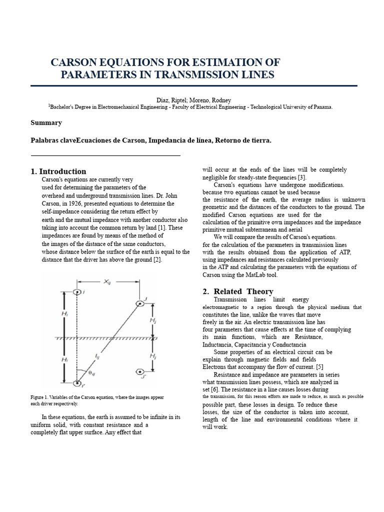 Carson's Equations | PDF | Inductance | Transmission Line