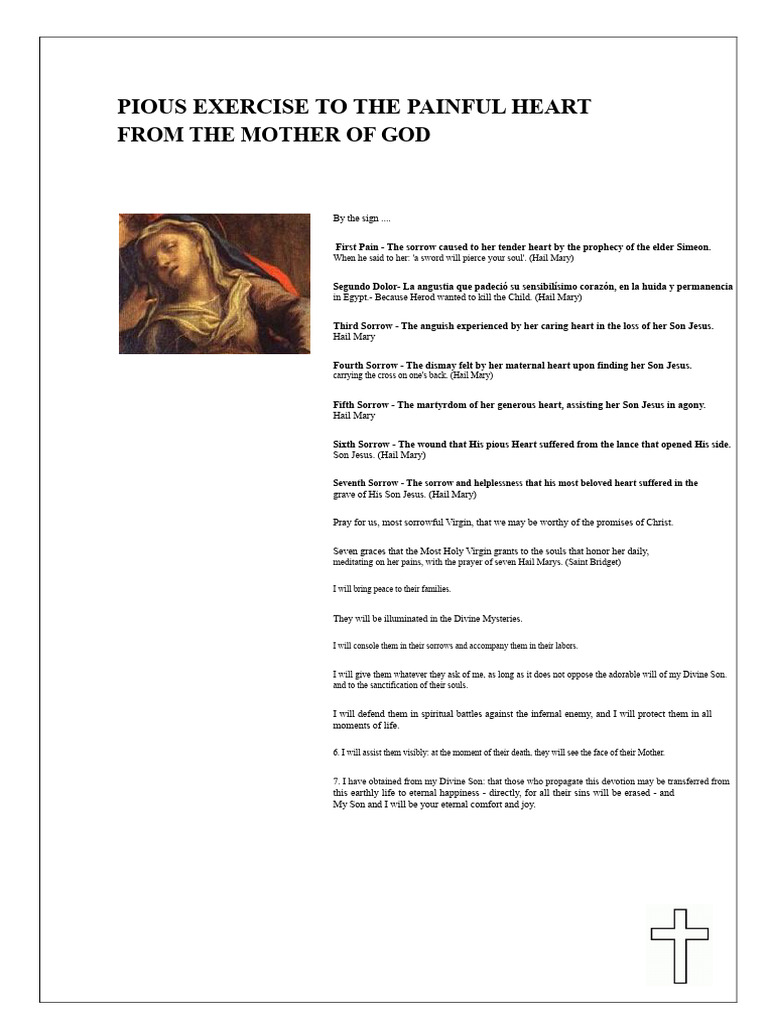 Pious Exercise To The Sorrowful Heart of The Mother of God | PDF