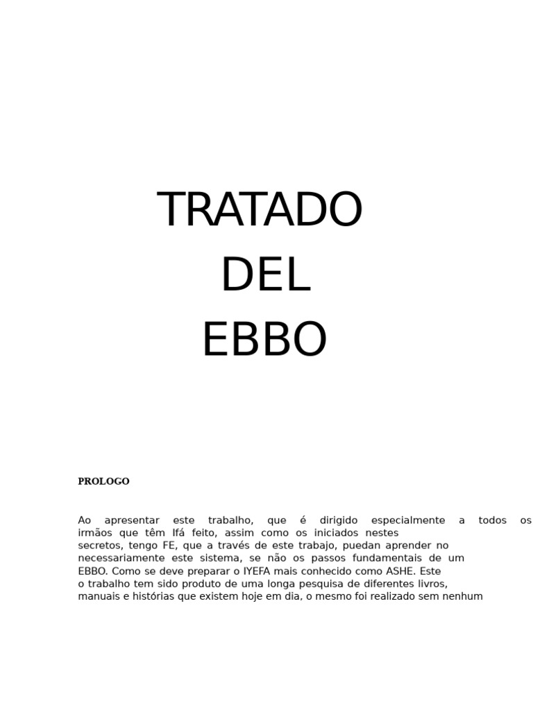 Significado e Preparação do EBBO | PDF