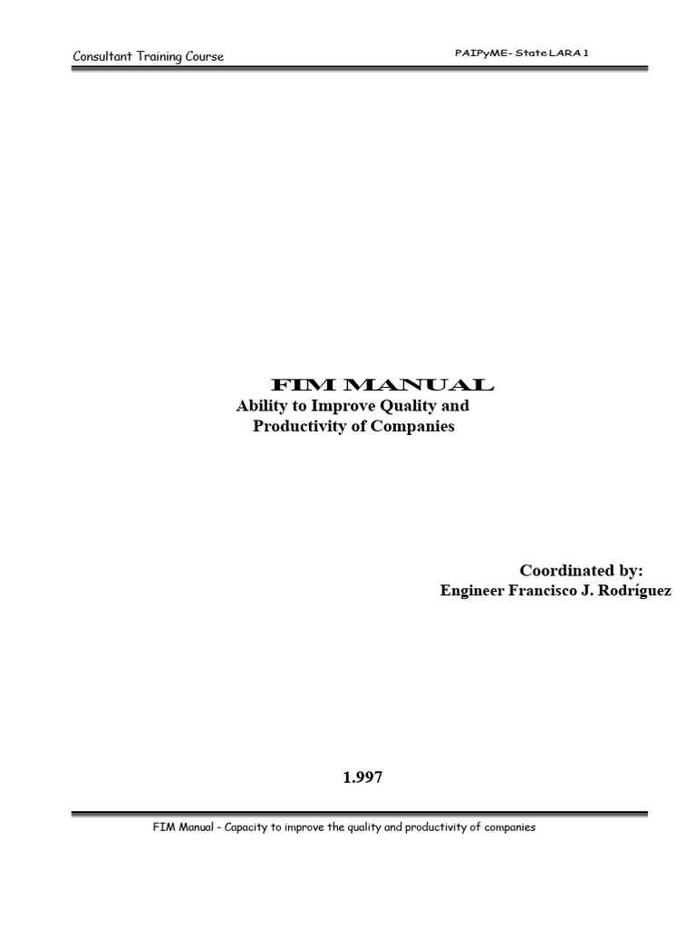 FIM Manual Chapter 1 | PDF | Evaluation | Human Resources