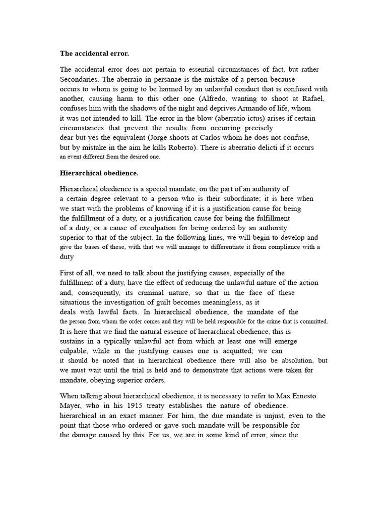 Understanding Accidental Errors in Law | PDF | Crimes | Crime & Violence