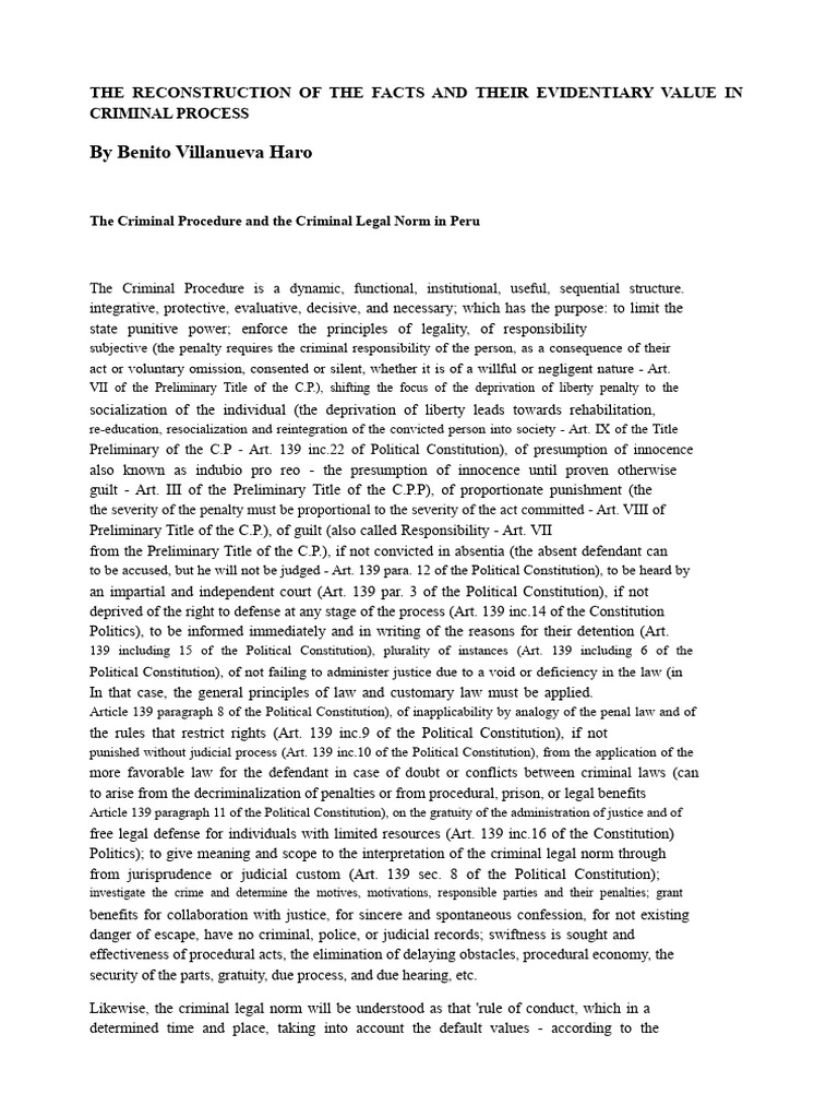 Criminal Process and Evidence Reconstruction | PDF | Prosecutor ...