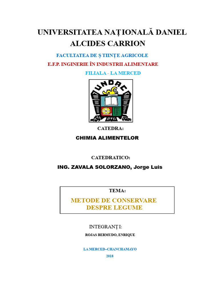 Metode de Conservare A Legumelor | PDF
