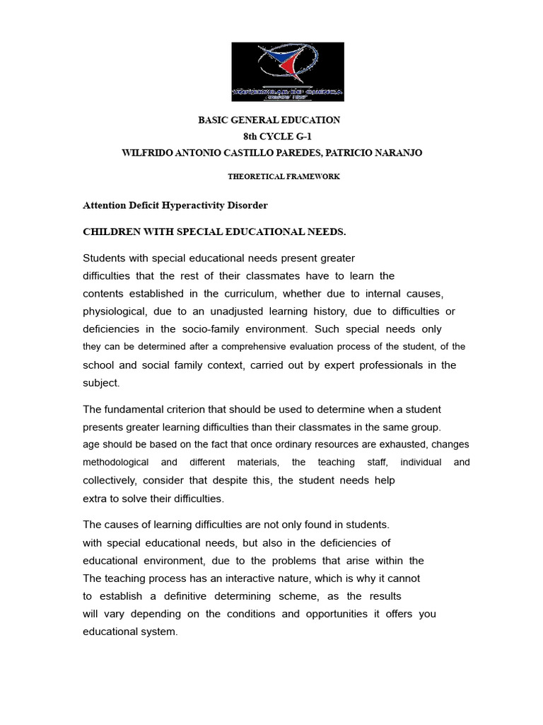 Understanding Special Educational Needs | PDF | Attention Deficit ...