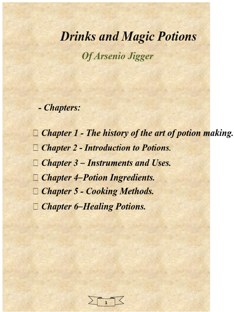 Drinks and Magic Potions (1st Year) - Q | PDF | Water | Tea