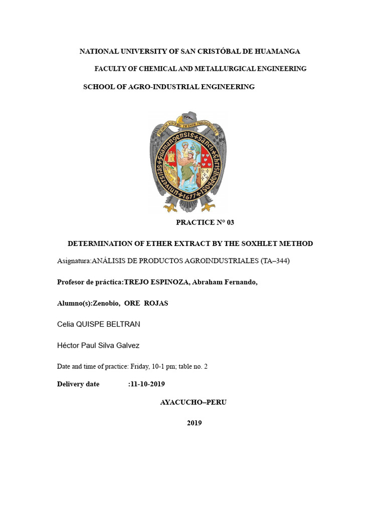 Ether Extract Determination via Soxhlet | PDF | Fat | Fatty Acid