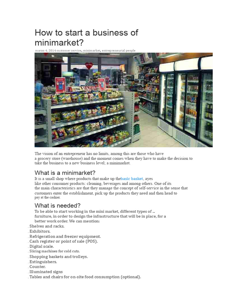 How To Start A Minimarket Business | PDF | Taxes | Convenience Store