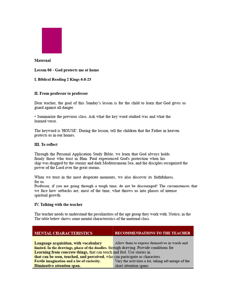 Biblical Lesson CPAD Maternal - 006 | PDF