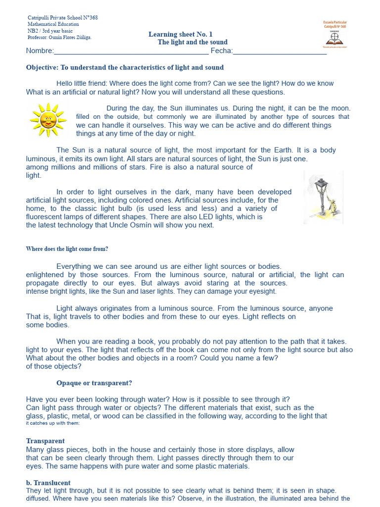 Understanding Light and Sound Basics | PDF | Light | Electromagnetic ...