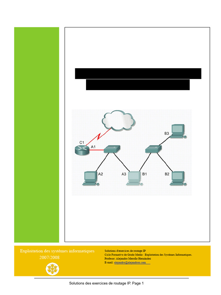 Solutions d'exercices de routage IP | PDF | Adresse IP | Architecture ...