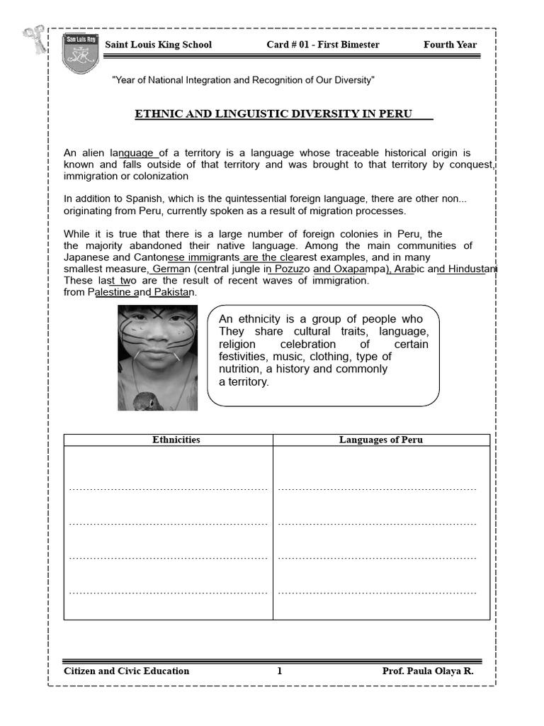 Ethnic and Cultural Diversity in Peru | PDF | Will And Testament ...