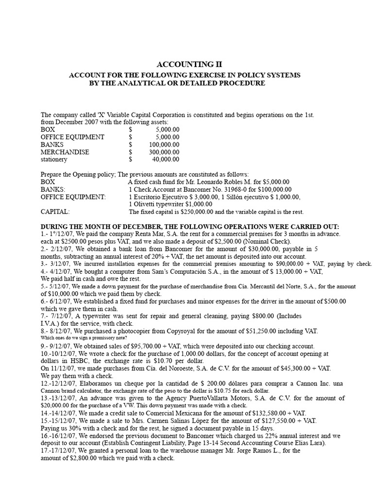 Analytical or Detailed Exercise | PDF | Banks | Value Added Tax