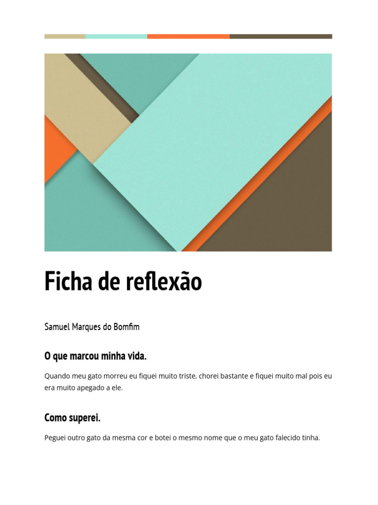 Reflexão sobre perda e superação | PDF