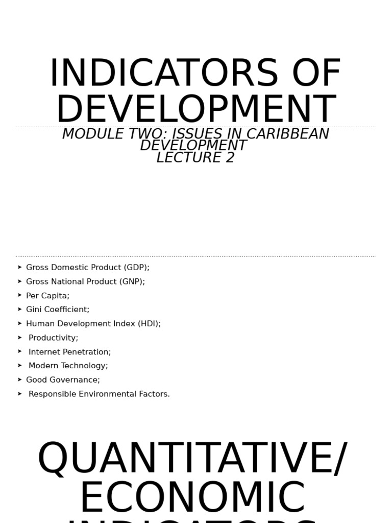 Caribbean Development Indicators Explained | PDF | Gross Domestic ...