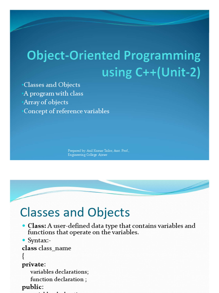 Understanding Classes and Objects in C++ | PDF | Class (Computer ...