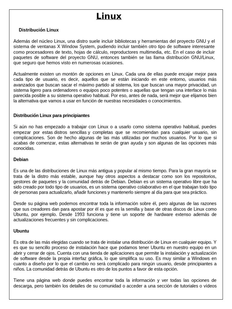 Mejores distribuciones de Linux para principiantes | PDF | Distribución ...