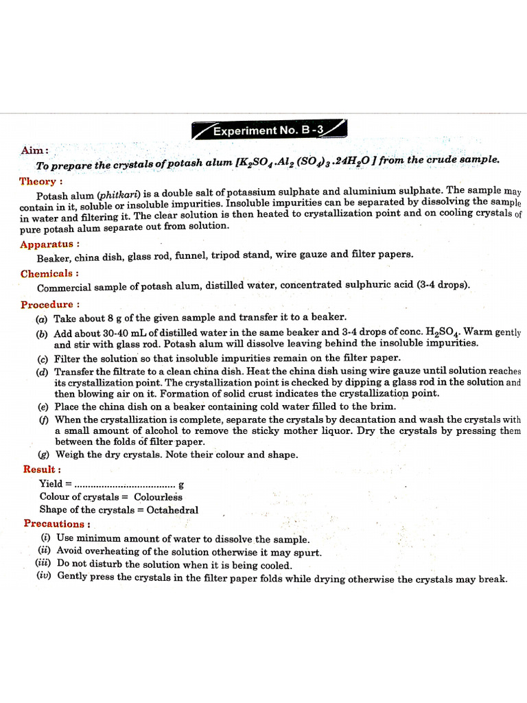 Chemistry Lab Manaul | PDF