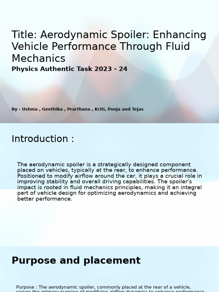 Presentation | PDF | Lift (Force) | Aerodynamics