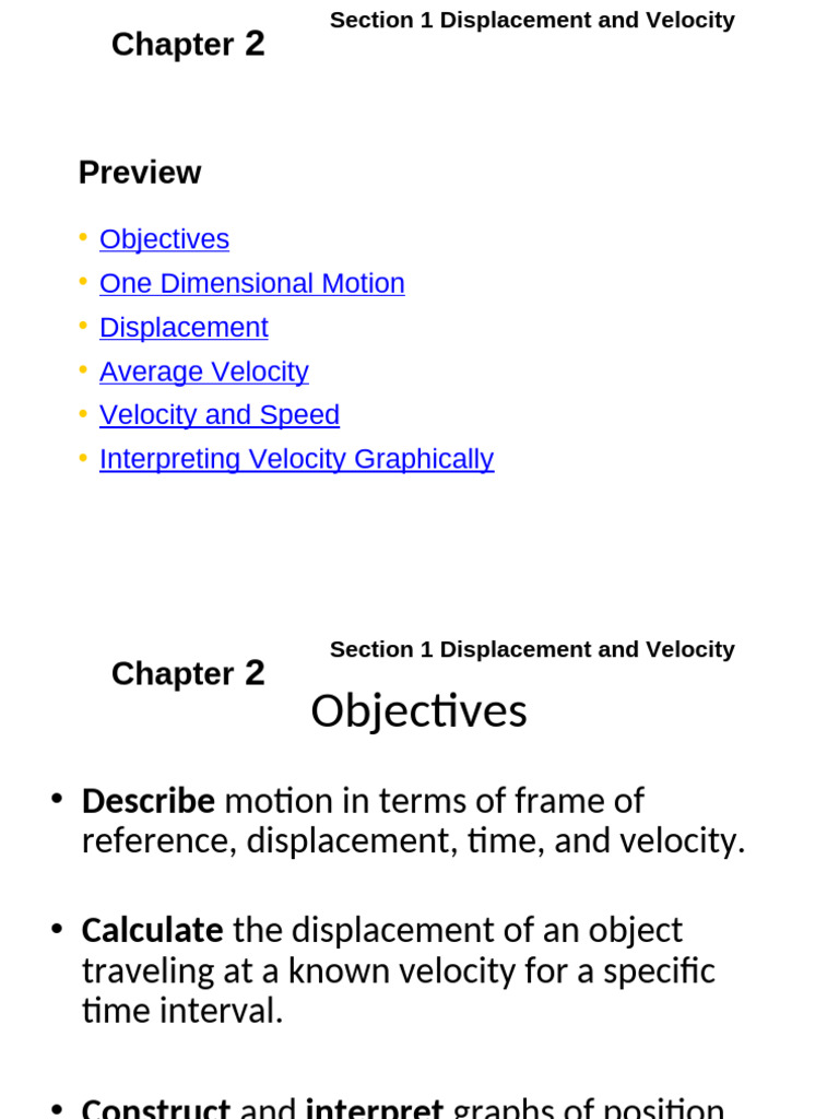 Displacement and Velocity in Motion | PDF | Velocity | Acceleration