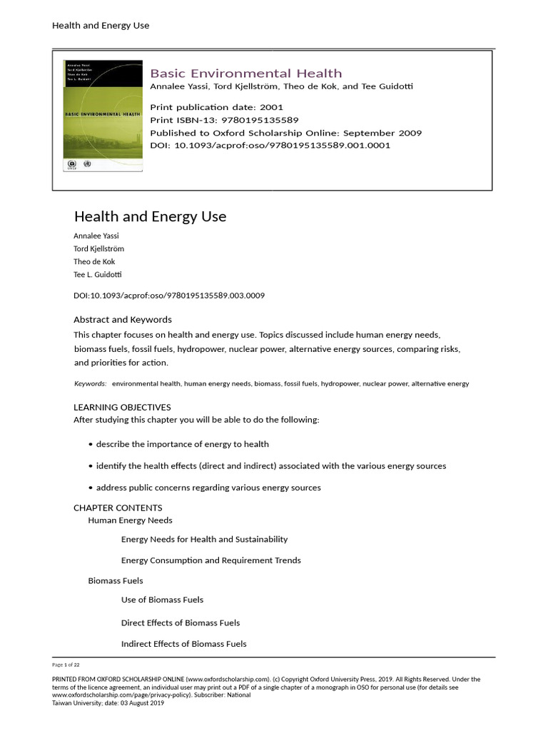 Health Impacts of Energy Use | PDF | Air Pollution | Fossil Fuel Power ...