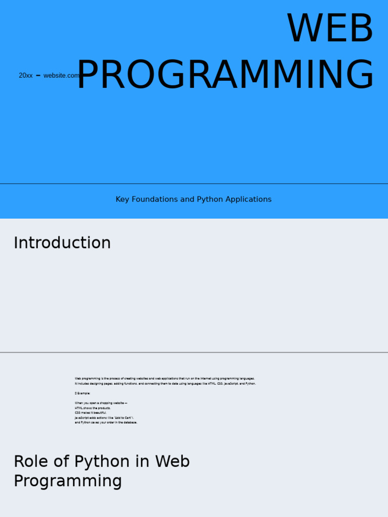 Python in Web Programming Essentials | PDF | World Wide Web | Internet ...