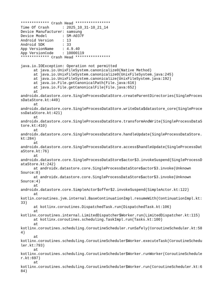 Samsung SM-A037F Crash Report 2025 | PDF