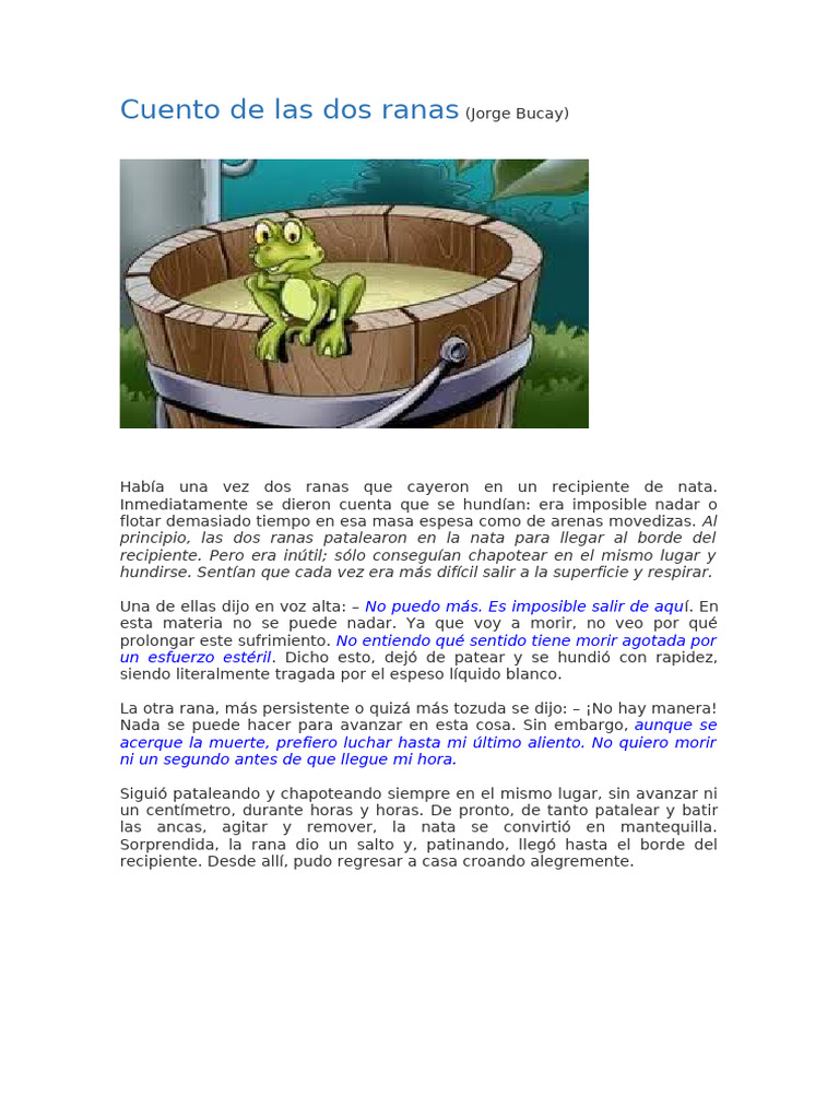 Cuento de Las Dos Ranas | PDF
