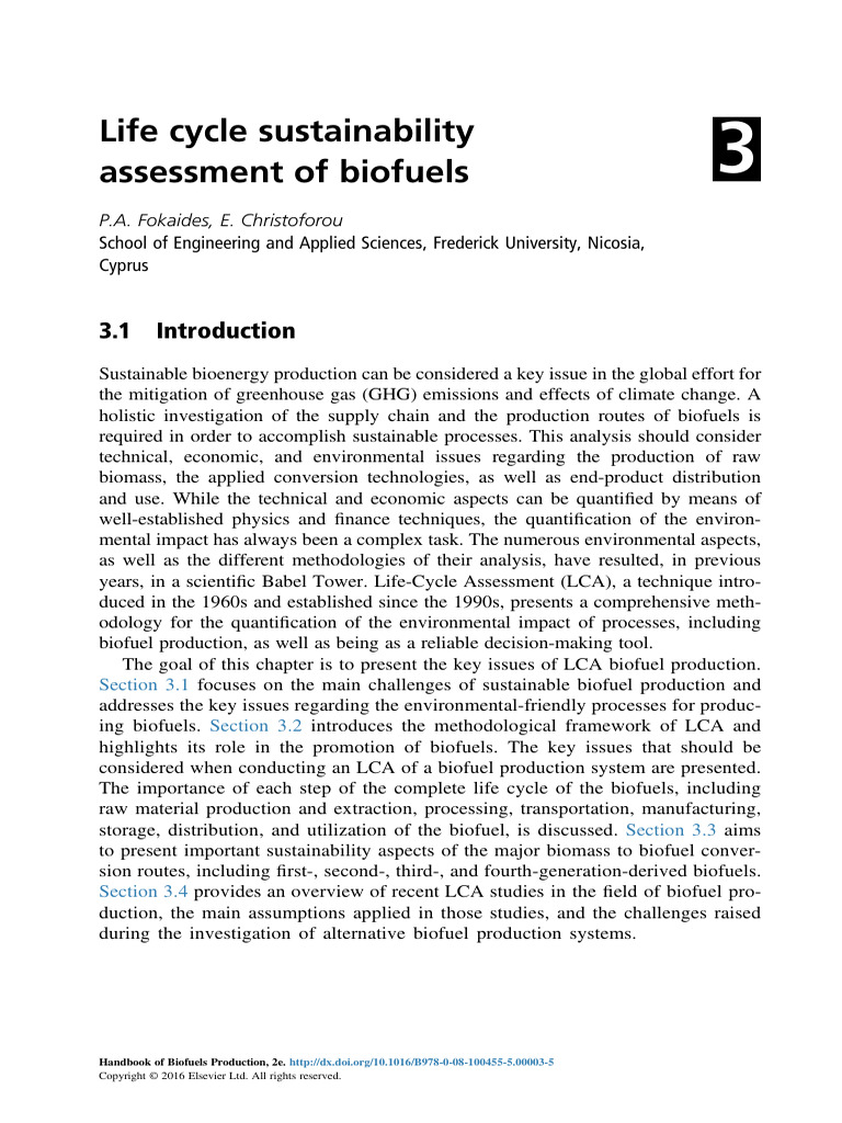 Life Cycle Assessment of Biofuels | PDF | Life Cycle Assessment | Biofuel