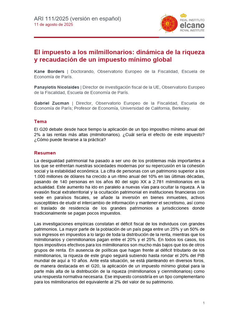 Ari111 2025 Borders Et Al El Impuesto A Los Milmillonarios Dinamica de ...