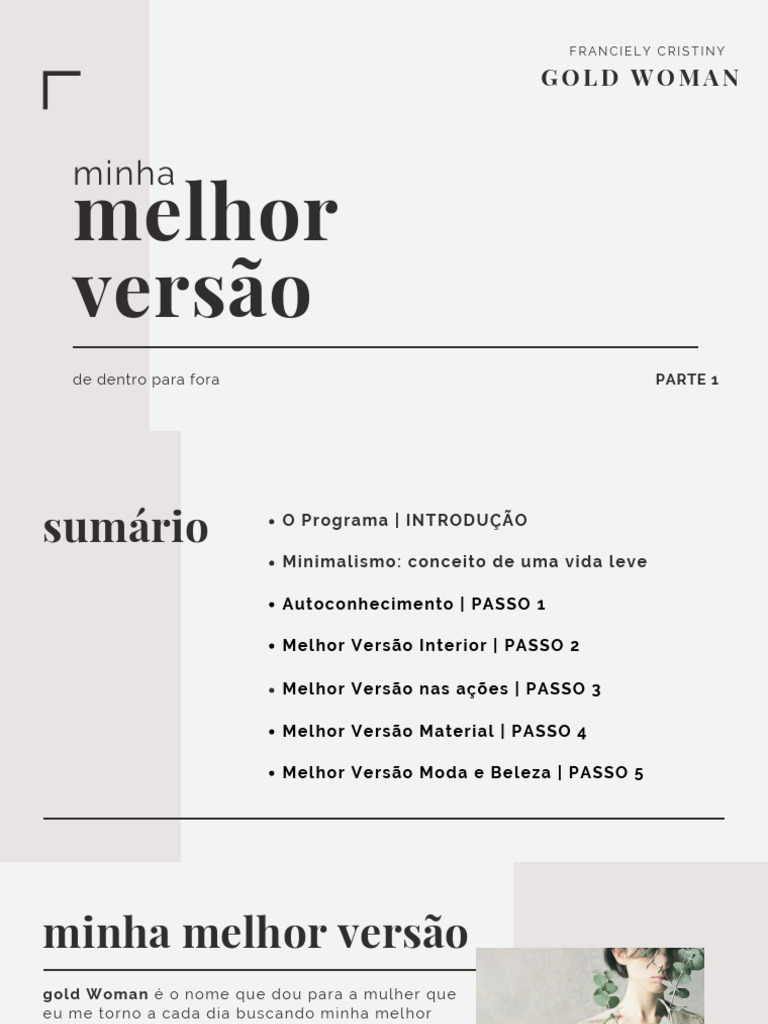 Melhor Versão: Minimalismo e Autoconhecimento | PDF | Saia | Roupas