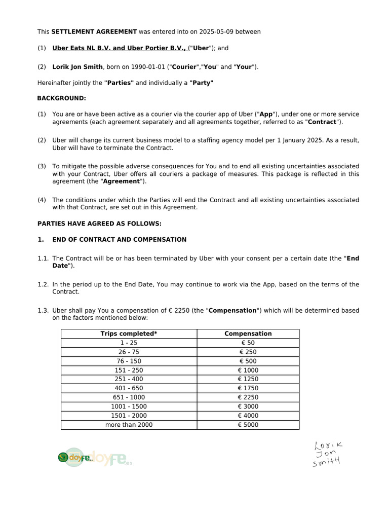 342TRH Signed Agreement (6) | PDF | Employment | Business Law