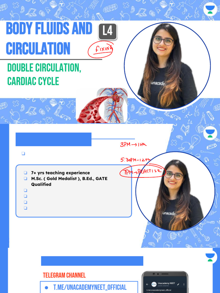 Double Circulation & Cardiac Cycle Explained | PDF | Angiology | Heart
