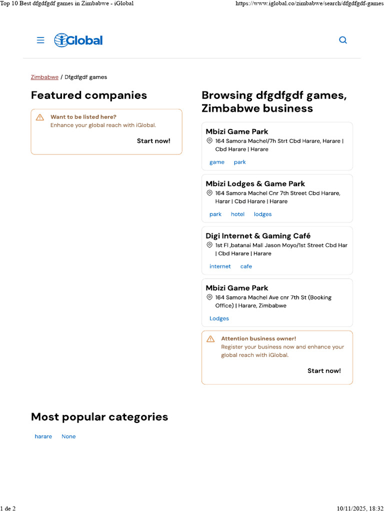 Top 10 Best DFGDFGDF Games in Zimbabwe - IGlobal | PDF