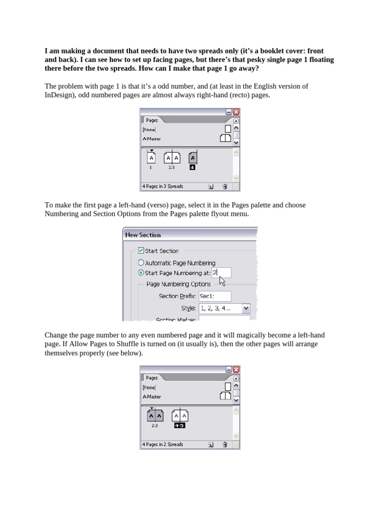 Adjusting Page Numbers in InDesign | PDF