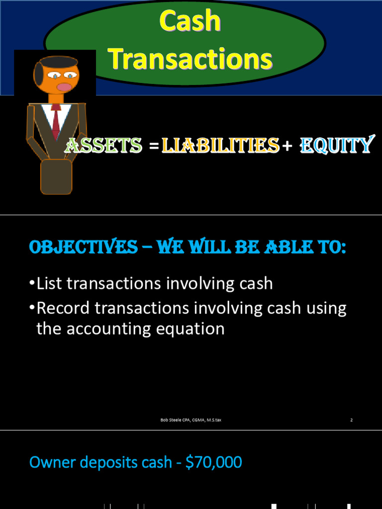 1.20 Lecture 3 Accounting Equation Business Transactions Involving Cash ...
