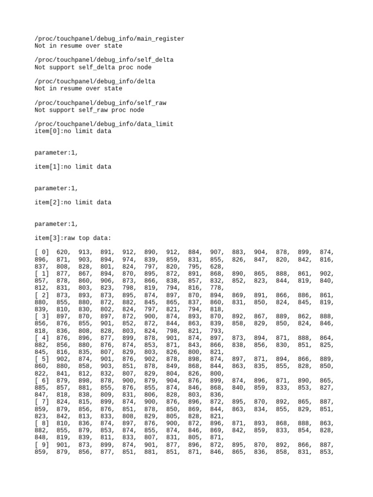 Touchpanel Debug Info Overview | PDF