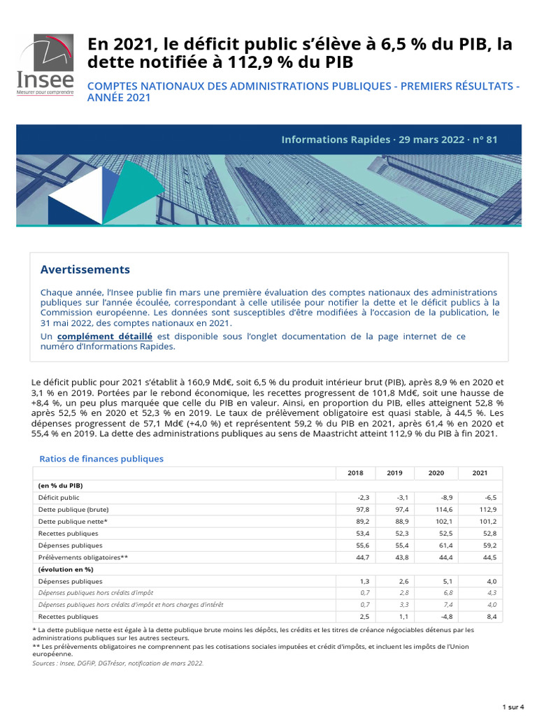 Déficit et dette publique en 2021 | PDF | Stimulus (Économie) | Dettes