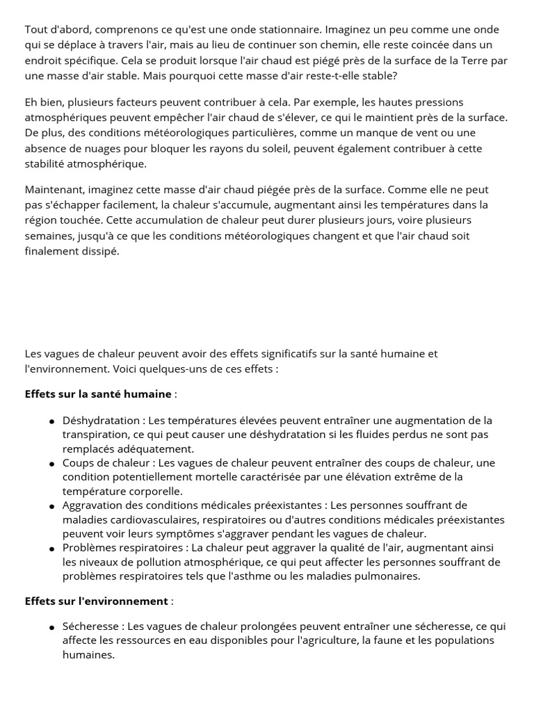 Effets Sur La Santé Humaine | PDF | Canicule | Pollution de l'air
