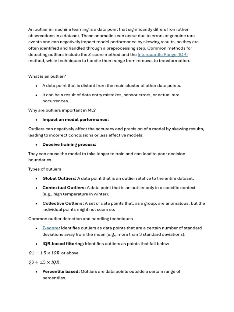 Understanding Outliers in Machine Learning | PDF