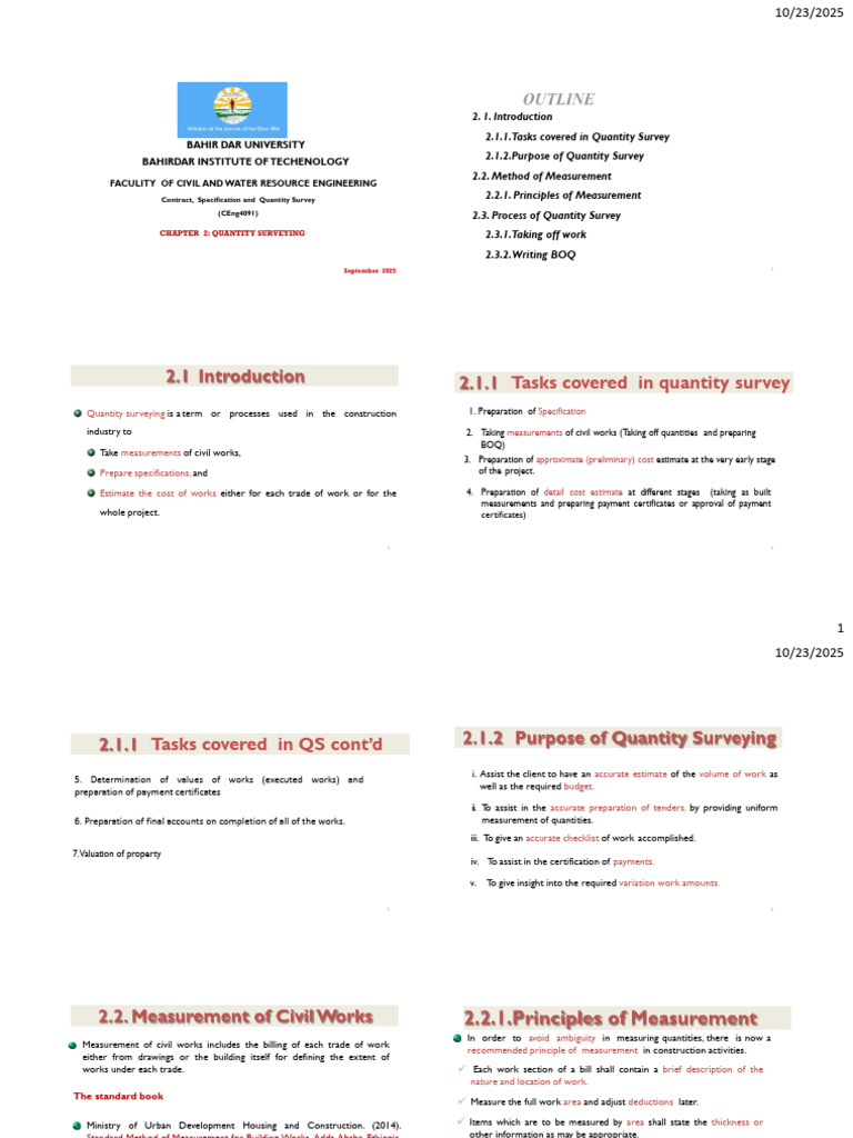 Quantity Surveying Process Overview | PDF | Foundation (Engineering ...